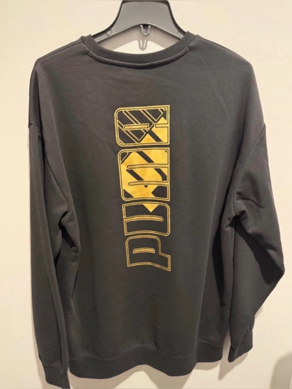 Puma maximum gold metallic crew neck sweatshirt mens BNWT medium